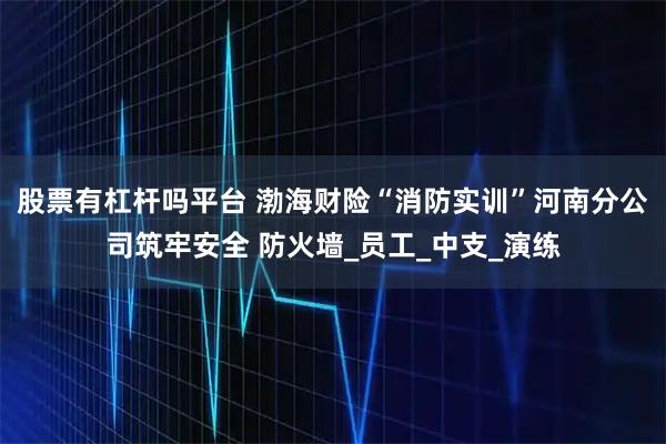 股票有杠杆吗平台 渤海财险“消防实训”河南分公司筑牢安全 防火墙_员工_中支_演练