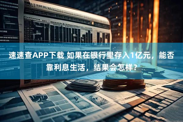 速速查APP下载 如果在银行里存入1亿元，能否靠利息生活，结果会怎样？